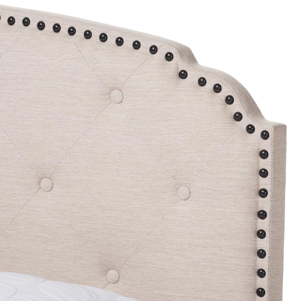 Lexi Modern and Contemporary Light Beige Fabric Upholstered King Size Bed