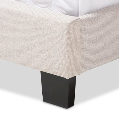 Lexi Modern and Contemporary Light Beige Fabric Upholstered King Size Bed