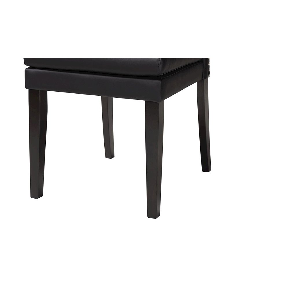 Leather Button-Tufted Nail heads Trim Dining Chair (Set of 2)