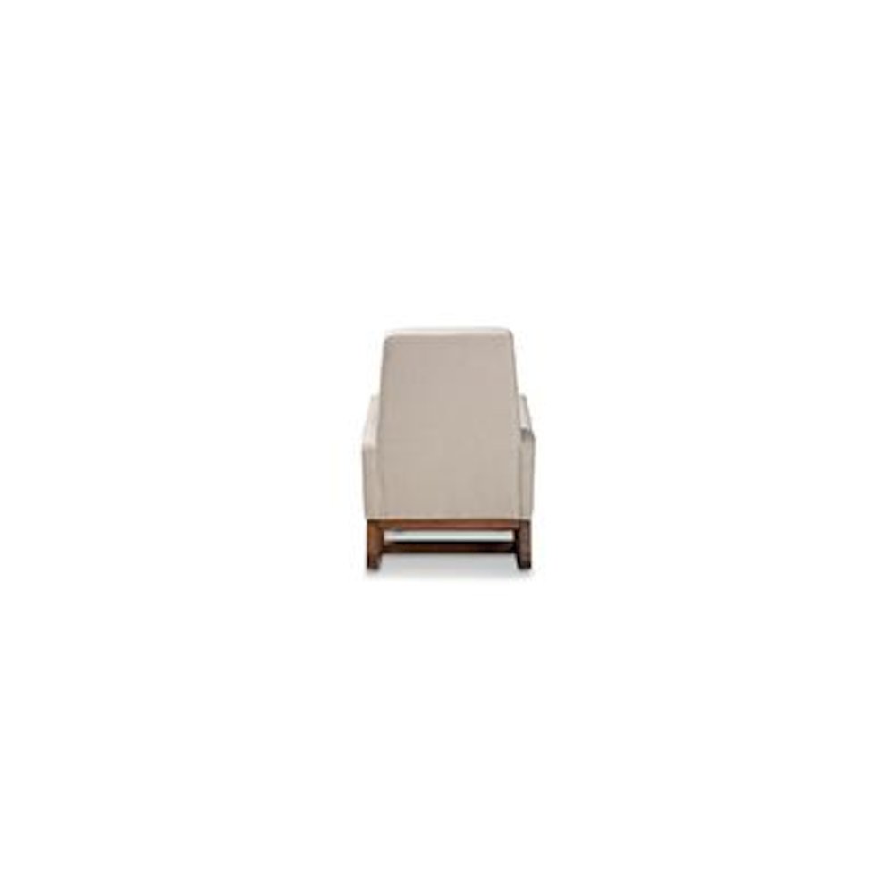 Light Beige Fabric Upholstered Rocking Chair and Ottoman Set