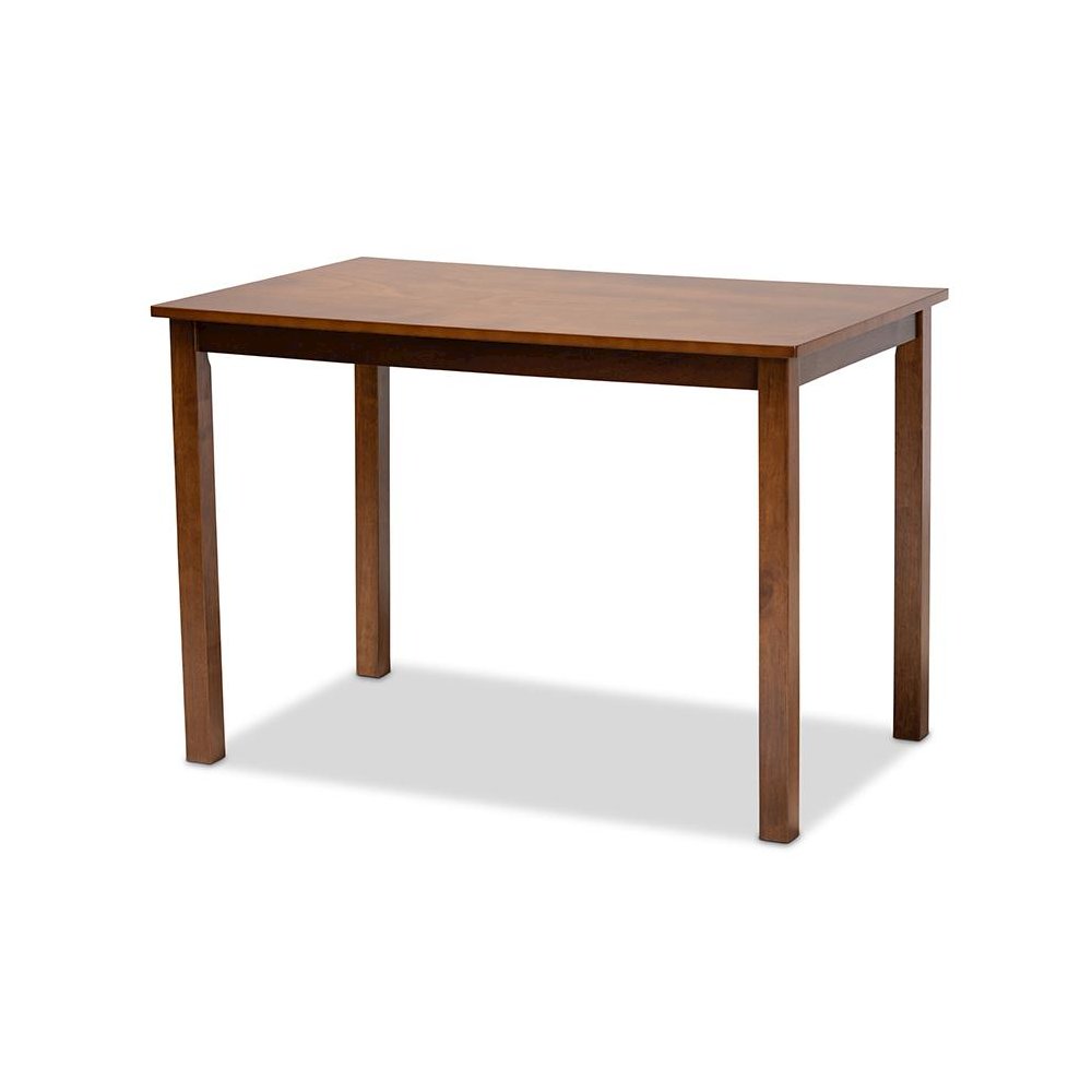 Walnut Brown Finished Wood 5-Piece Dining Set