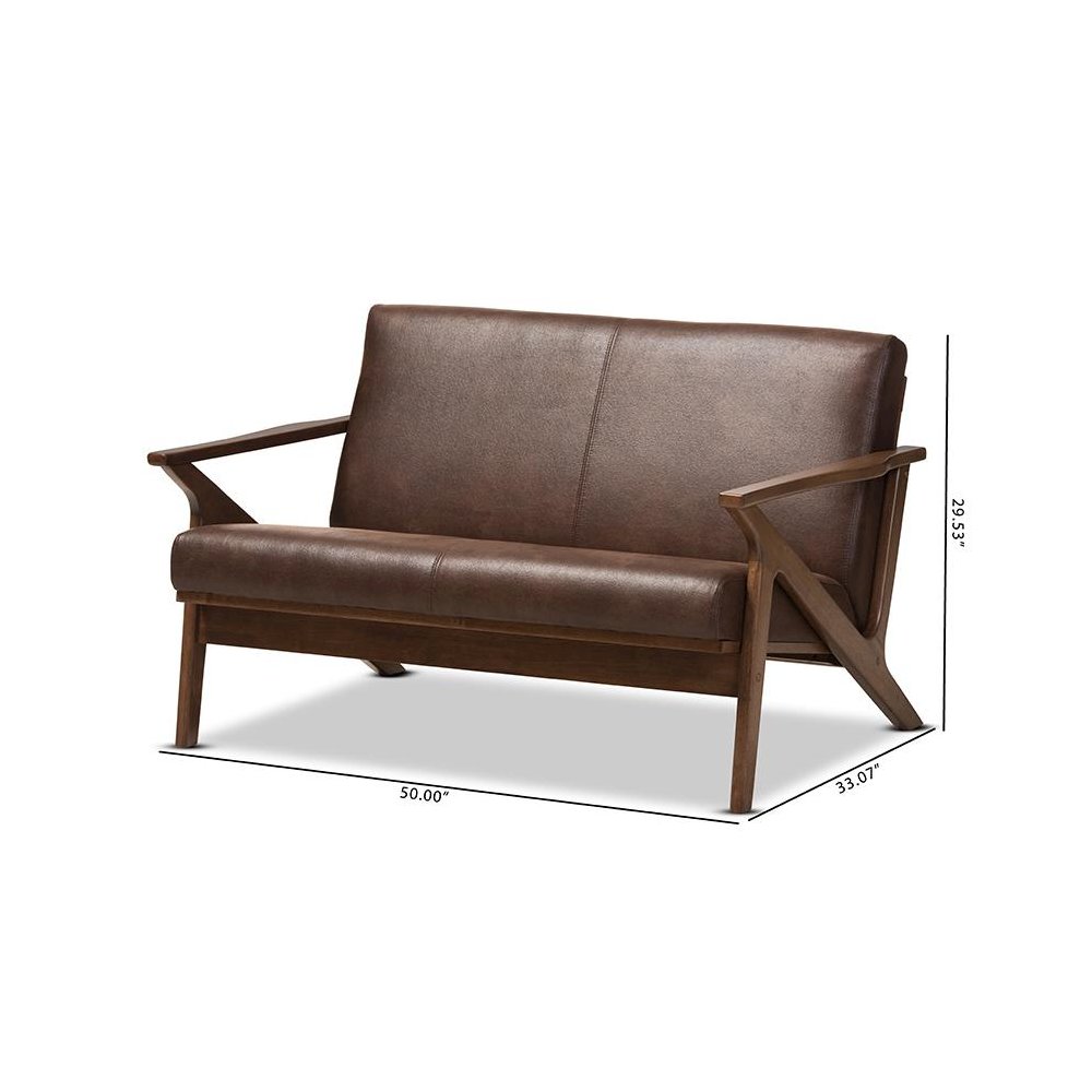 Leather 2-Seater Loveseat