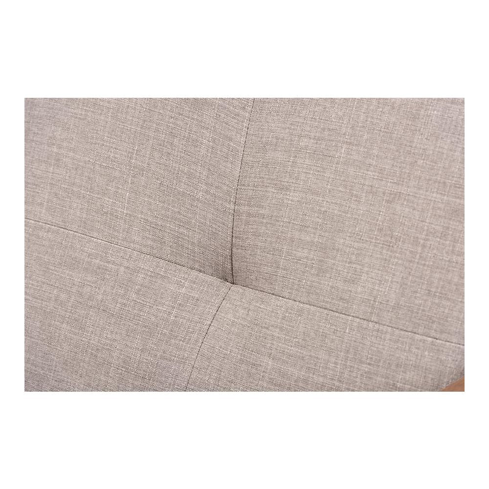 Bianca Mid-Century Modern Walnut Wood Light Grey Fabric Tufted Lounge Chair