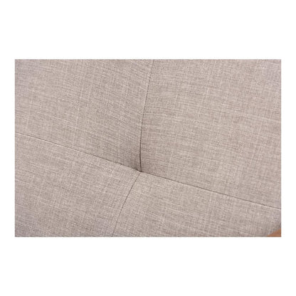 Bianca Mid-Century Modern Walnut Wood Light Grey Fabric Tufted Lounge Chair