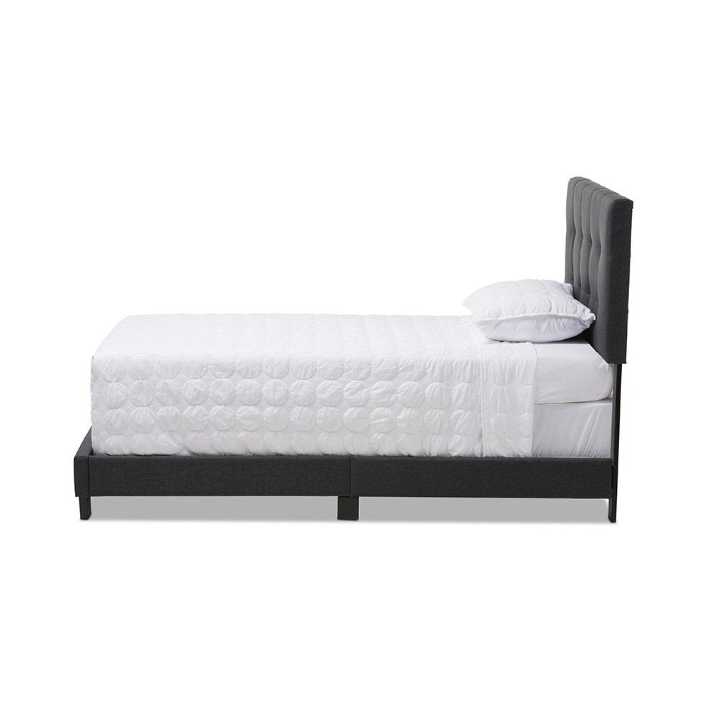 Brookfield Modern and Contemporary Charcoal Grey Fabric Twin Size Bed