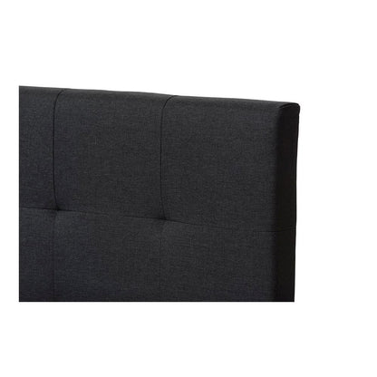 Brookfield Modern and Contemporary Charcoal Grey Fabric Twin Size Bed
