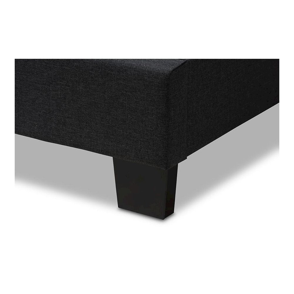 Brookfield Modern and Contemporary Charcoal Grey Fabric Twin Size Bed