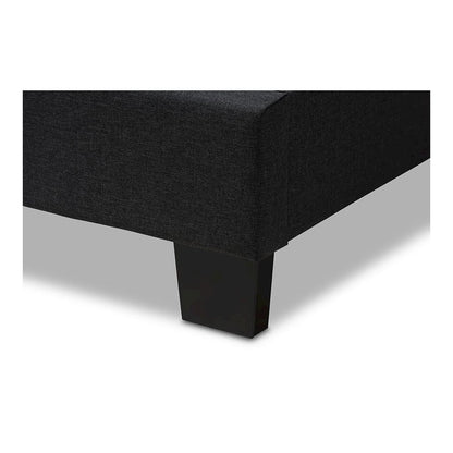 Brookfield Modern and Contemporary Charcoal Grey Fabric Twin Size Bed