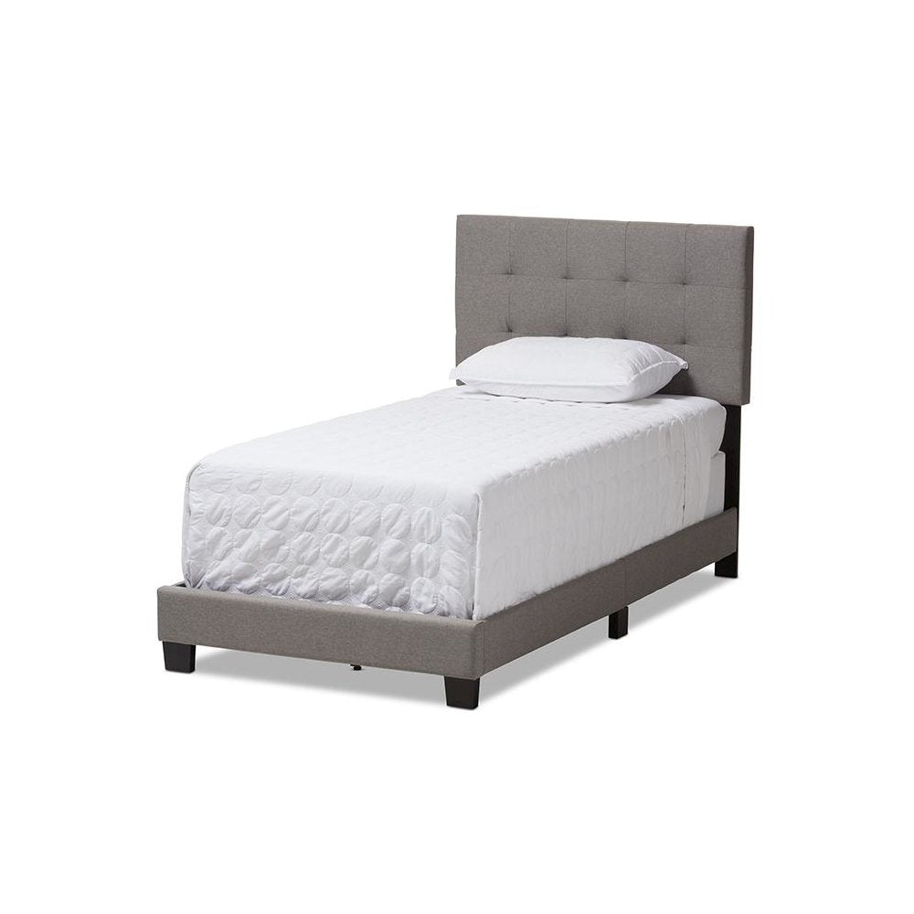 Baxton Studio Brookfield Modern and Contemporary Light Grey Fabric Twin Size Bed