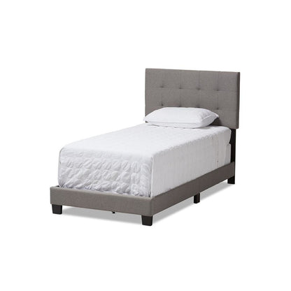 Baxton Studio Brookfield Modern and Contemporary Light Grey Fabric Twin Size Bed