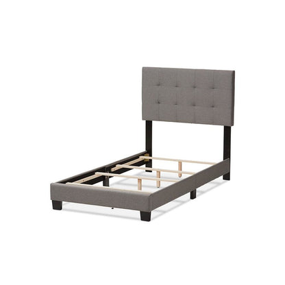 Baxton Studio Brookfield Modern and Contemporary Light Grey Fabric Twin Size Bed