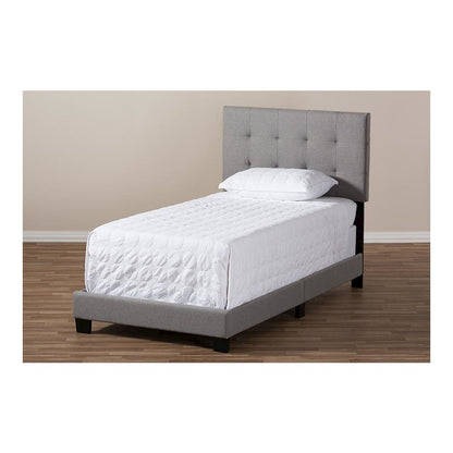 Baxton Studio Brookfield Modern and Contemporary Light Grey Fabric Twin Size Bed