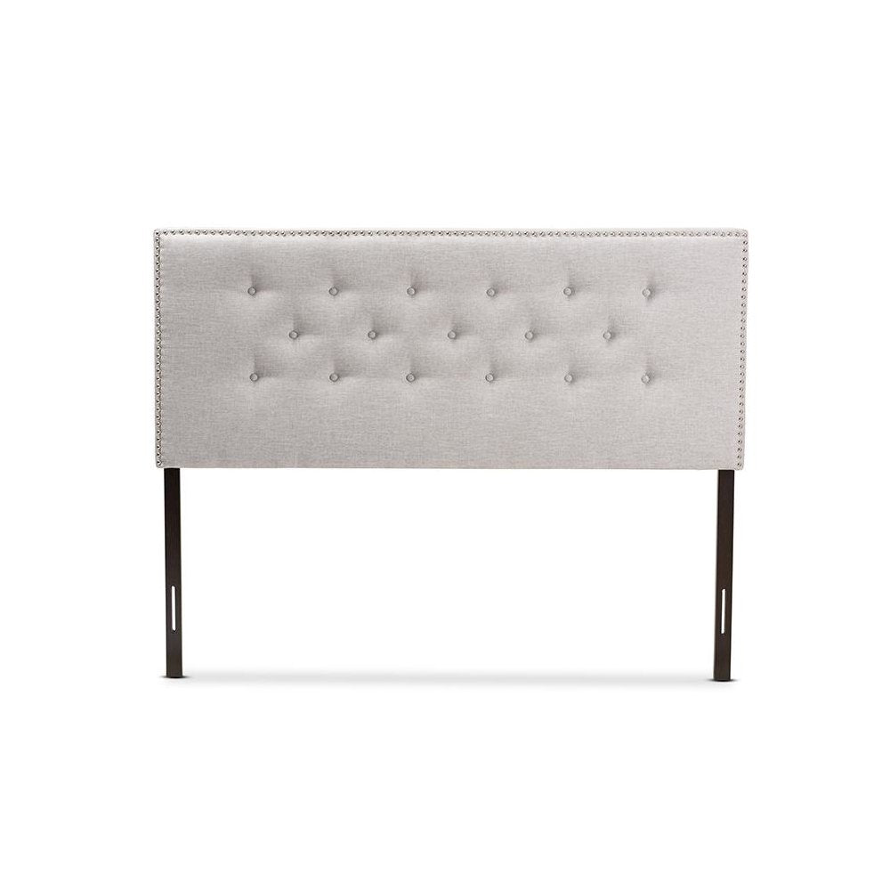 Greyish Beige Fabric Upholstered Full Size Headboard