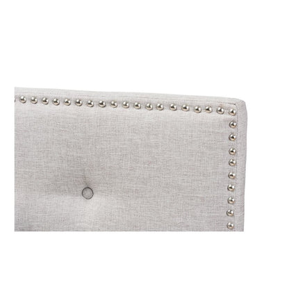 Greyish Beige Fabric Upholstered Full Size Headboard