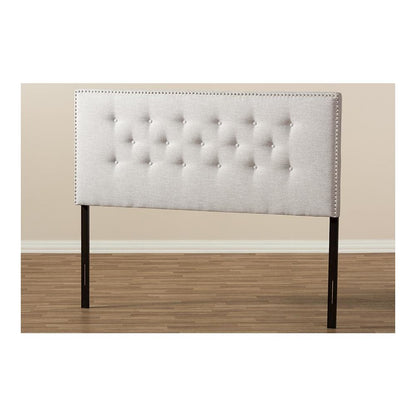 Greyish Beige Fabric Upholstered Full Size Headboard