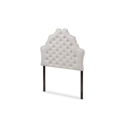 Hilda Modern and Contemporary Greyish Beige Fabric Twin Size Headboard