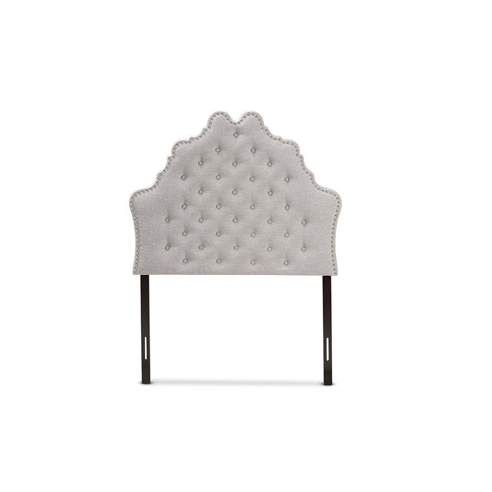 Hilda Modern and Contemporary Greyish Beige Fabric Twin Size Headboard