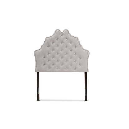 Hilda Modern and Contemporary Greyish Beige Fabric Twin Size Headboard