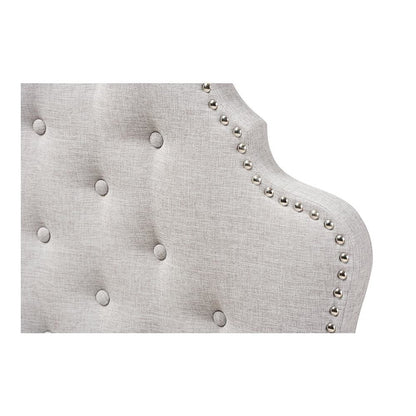 Hilda Modern and Contemporary Greyish Beige Fabric Twin Size Headboard