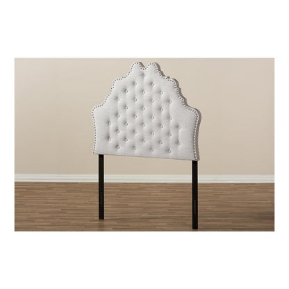 Hilda Modern and Contemporary Greyish Beige Fabric Twin Size Headboard
