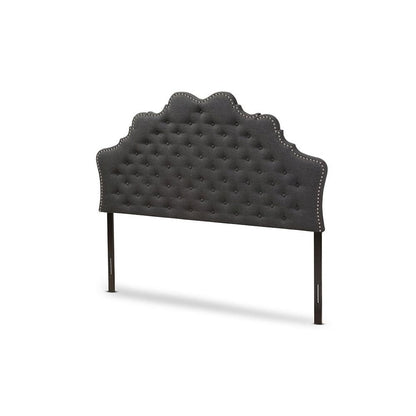 Hilda Modern and Contemporary Dark Grey Fabric Queen Size Headboard