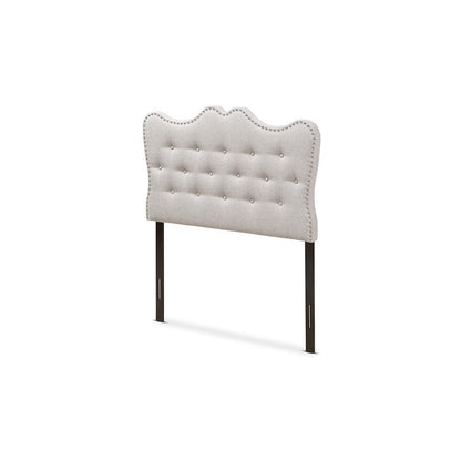 Emma Modern and Contemporary Greyish Beige Fabric Twin Size Headboard