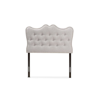Emma Modern and Contemporary Greyish Beige Fabric Twin Size Headboard