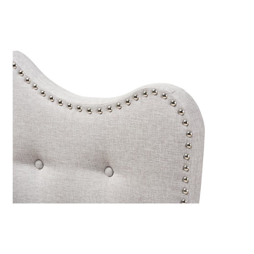 Emma Modern and Contemporary Greyish Beige Fabric Twin Size Headboard