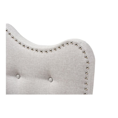 Emma Modern and Contemporary Greyish Beige Fabric Twin Size Headboard