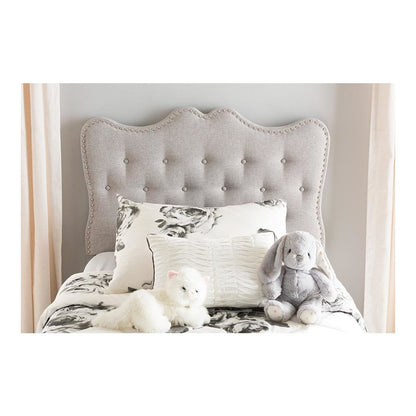 Emma Modern and Contemporary Greyish Beige Fabric Twin Size Headboard