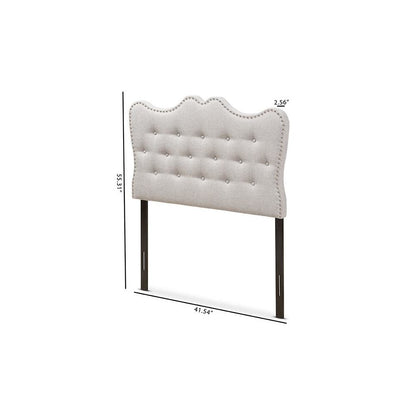 Emma Modern and Contemporary Greyish Beige Fabric Twin Size Headboard