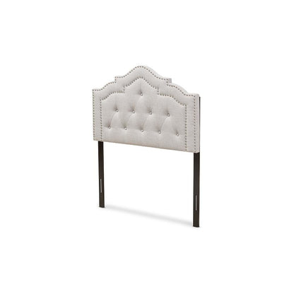 Edith Modern and Contemporary Greyish Beige Fabric Twin Size Headboard