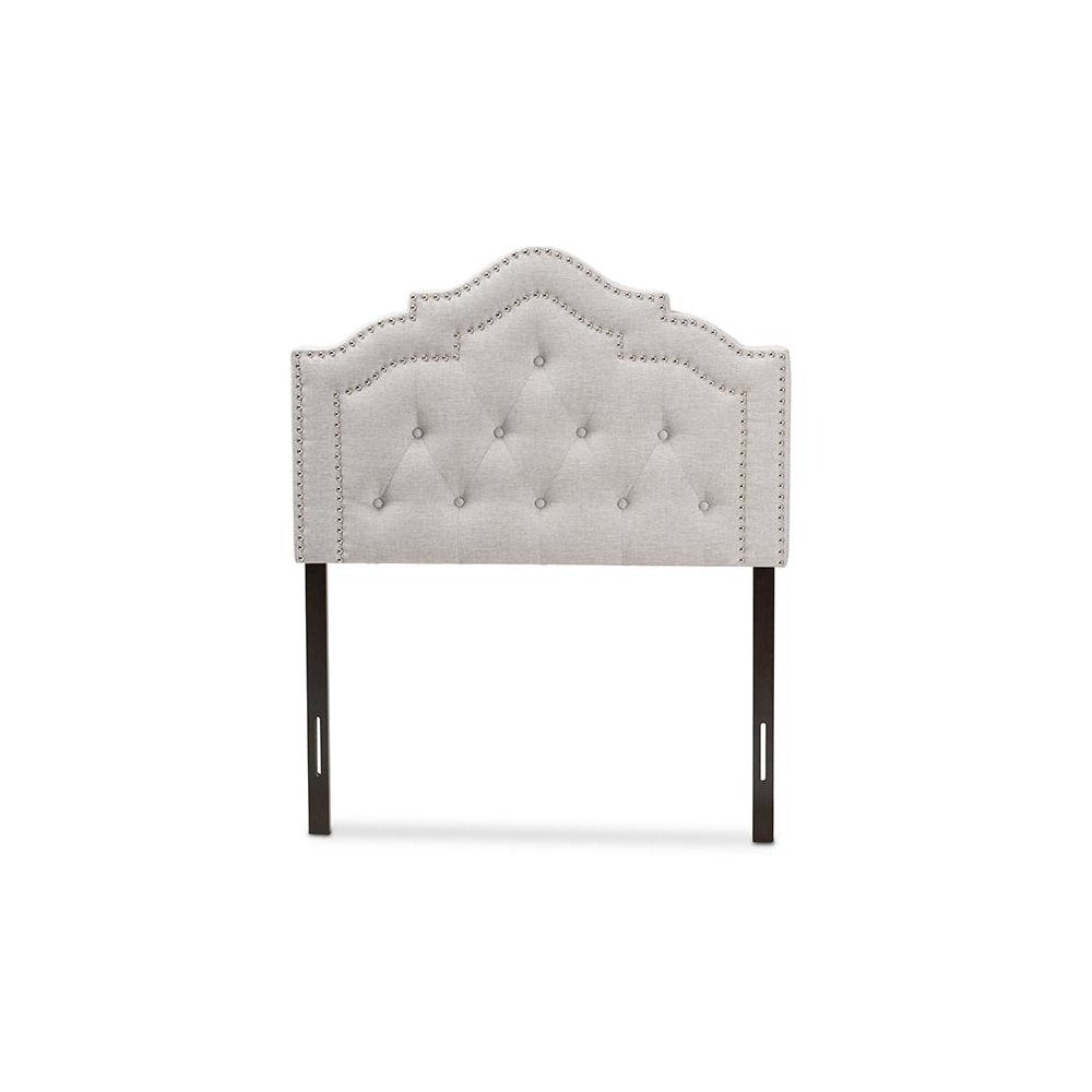 Edith Modern and Contemporary Greyish Beige Fabric Twin Size Headboard