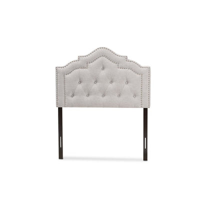 Edith Modern and Contemporary Greyish Beige Fabric Twin Size Headboard