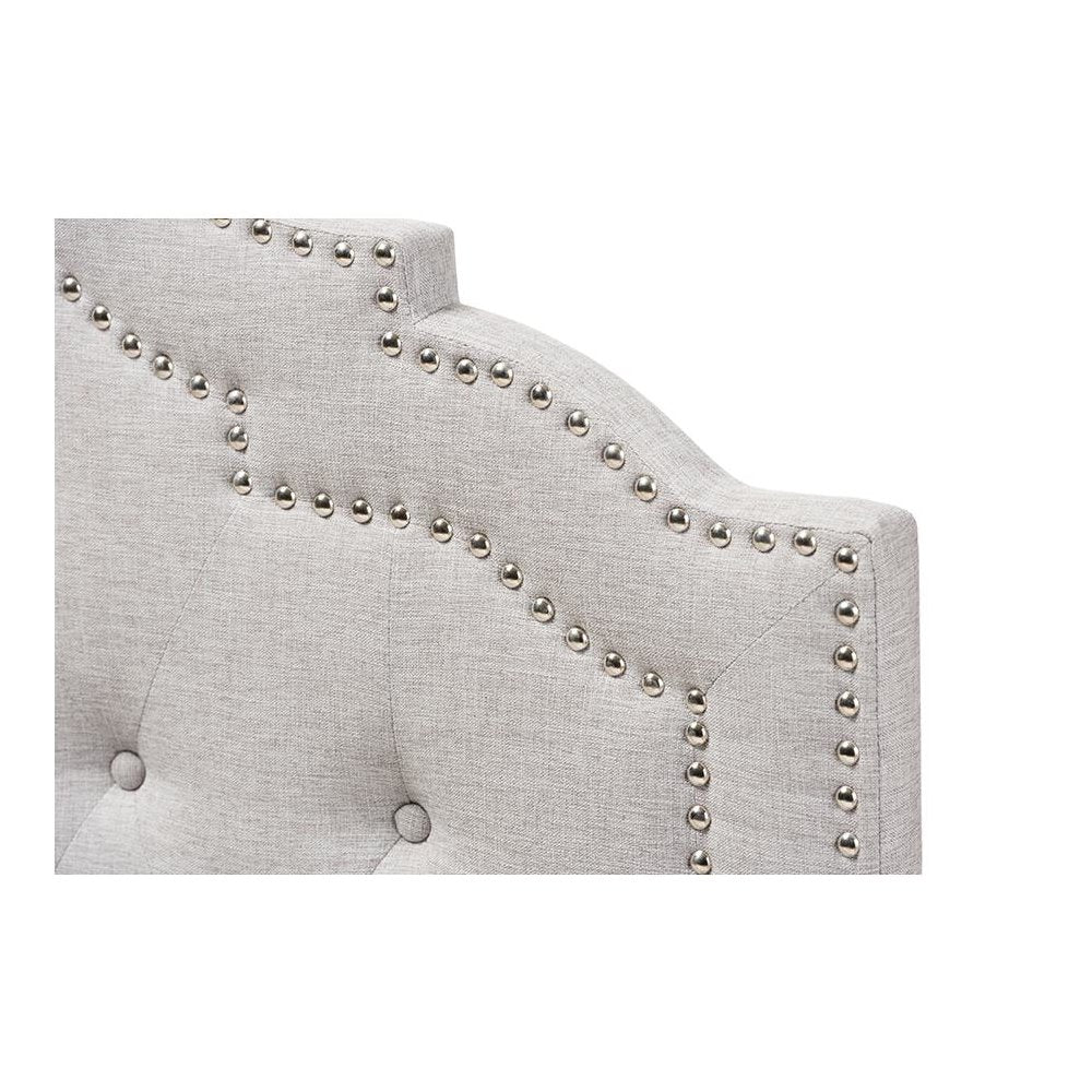 Edith Modern and Contemporary Greyish Beige Fabric Twin Size Headboard