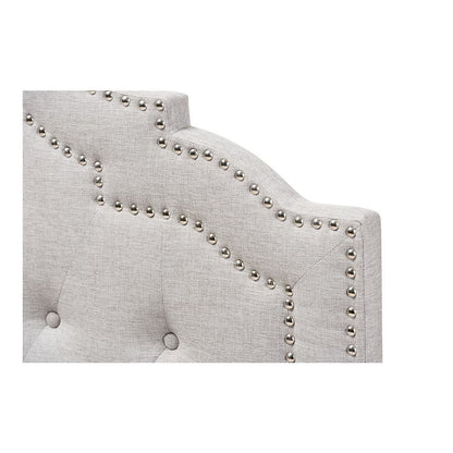 Edith Modern and Contemporary Greyish Beige Fabric Twin Size Headboard