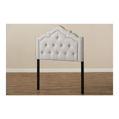 Edith Modern and Contemporary Greyish Beige Fabric Twin Size Headboard