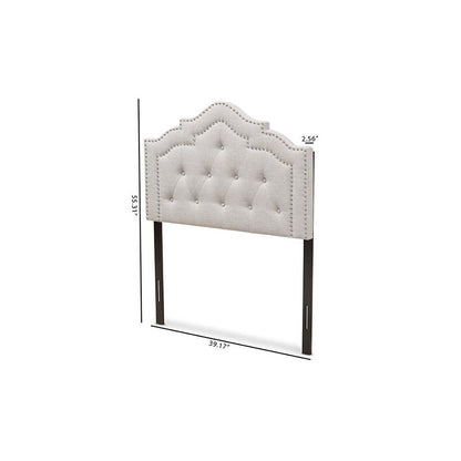 Edith Modern and Contemporary Greyish Beige Fabric Twin Size Headboard