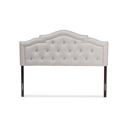 Edith Modern and Contemporary Greyish Beige Fabric Full Size Headboard
