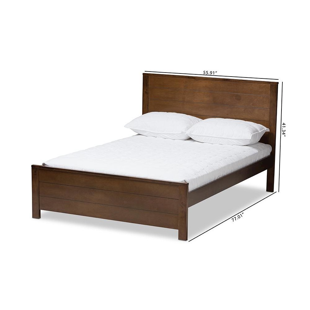 Catalina Modern Classic Mission Style Brown-Finished Wood Full Platform Bed
