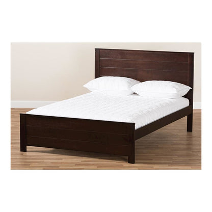 Catalina Modern Classic Mission Style Dark Brown-Finished Wood Full Platform Bed