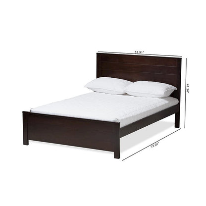 Catalina Modern Classic Mission Style Dark Brown-Finished Wood Full Platform Bed