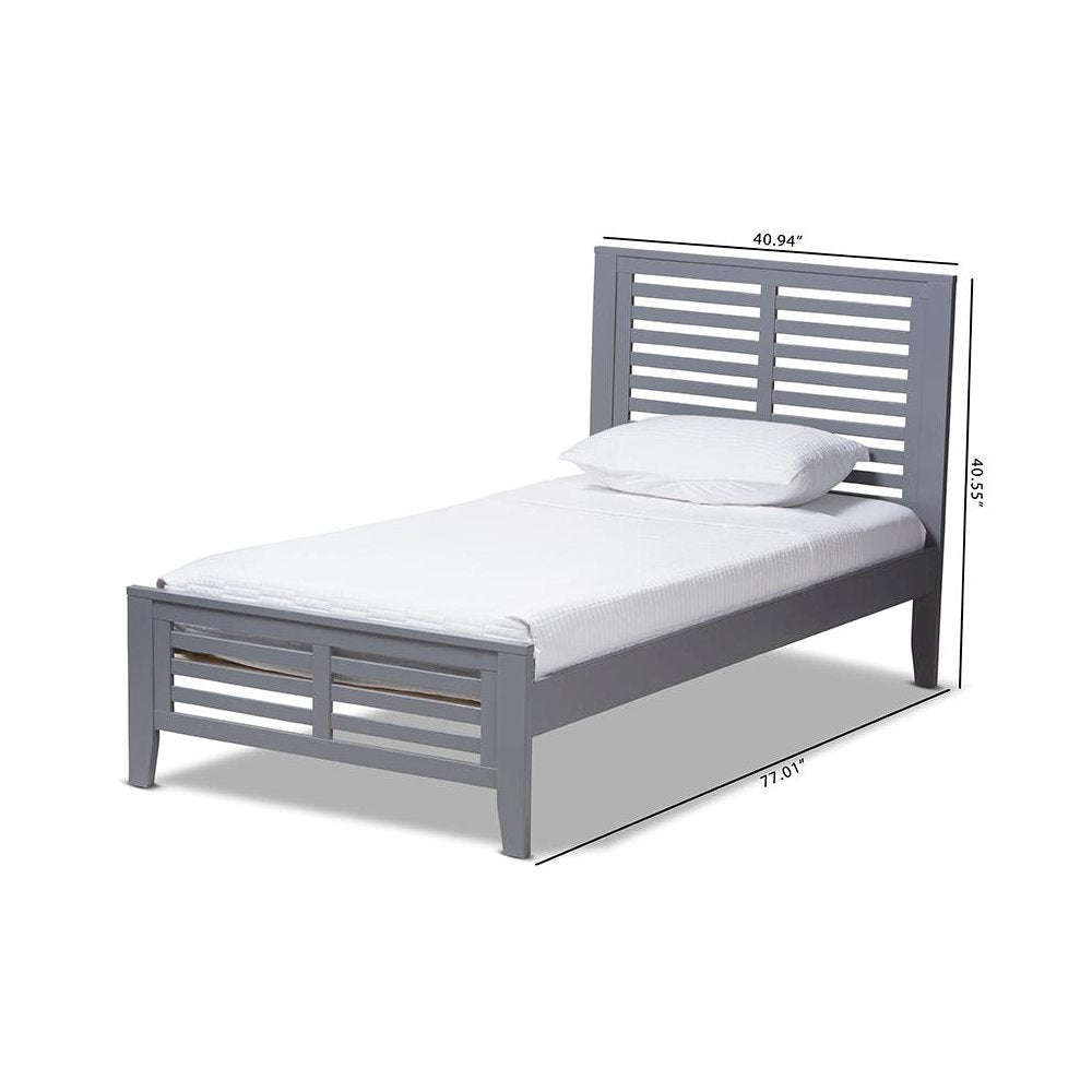 Sedona Modern Classic Mission Style Grey-Finished Wood Twin Platform Bed