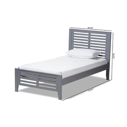 Sedona Modern Classic Mission Style Grey-Finished Wood Twin Platform Bed