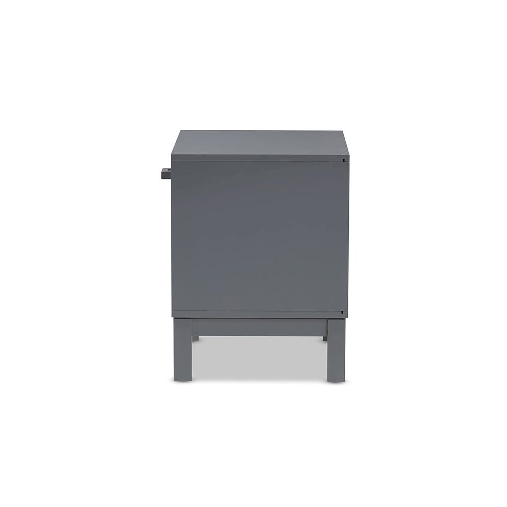 Baxton Studio Deirdre Modern and Contemporary Grey Wood 1-Drawer Nightstand