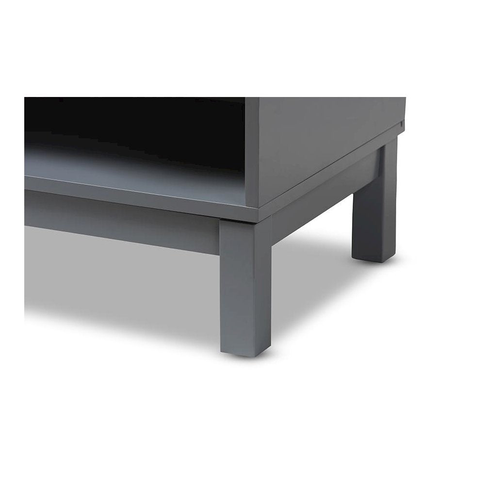 Baxton Studio Deirdre Modern and Contemporary Grey Wood 1-Drawer Nightstand