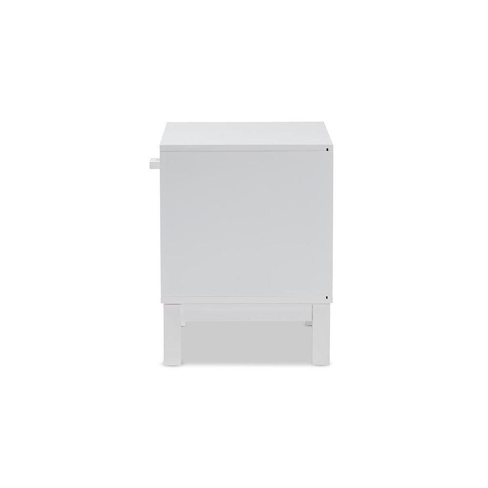 Deirdre Modern and Contemporary White Wood 1-Drawer Nightstand