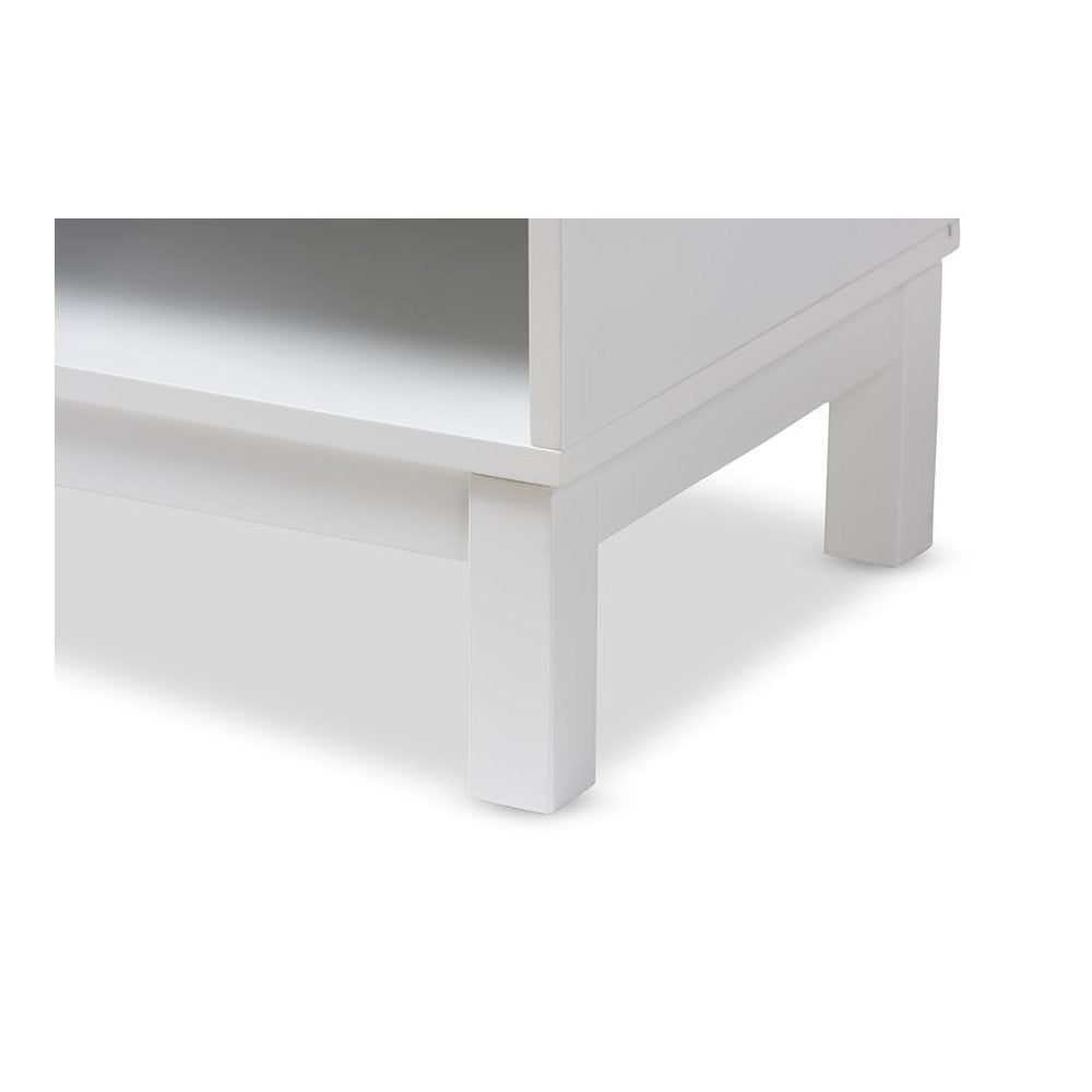 Deirdre Modern and Contemporary White Wood 1-Drawer Nightstand