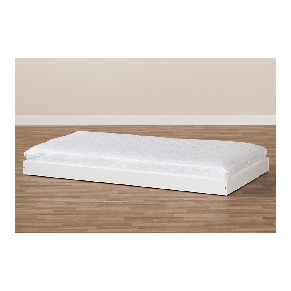 Baxton Studio Payton Modern and Contemporary White-Finished Twin Trundle