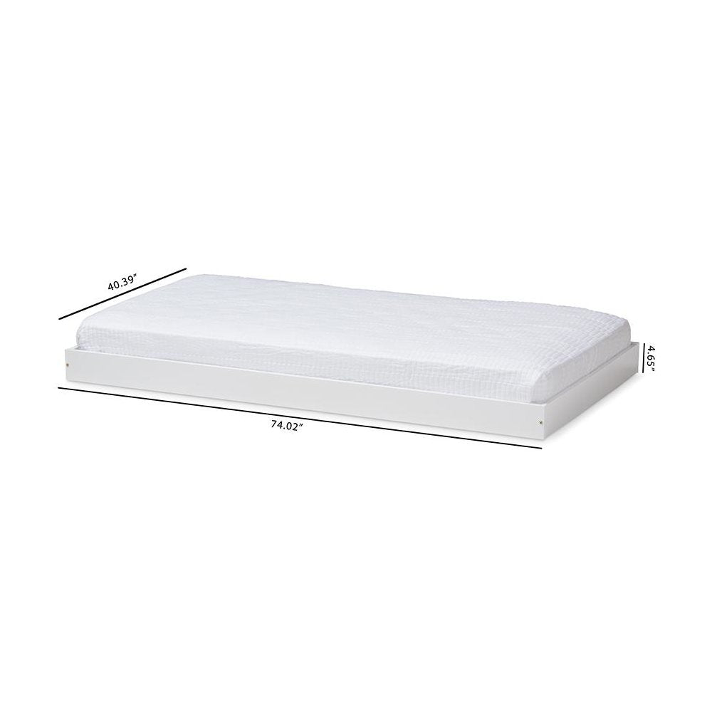 Baxton Studio Payton Modern and Contemporary White-Finished Twin Trundle